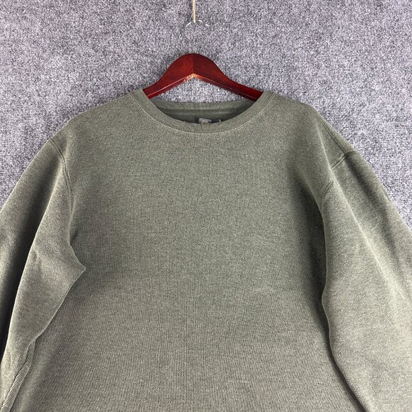 Banana Republic Sweater Mens XL Green Cotton Crew Neck Pullover Split Hem - Picture 3 of 6